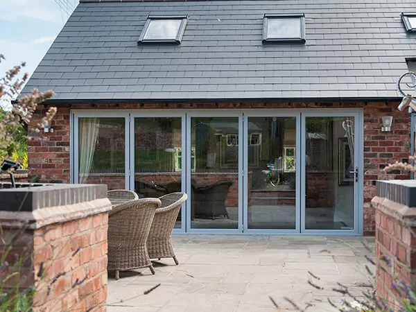 Grey bi-folding doors