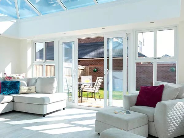 White sliding patio doors