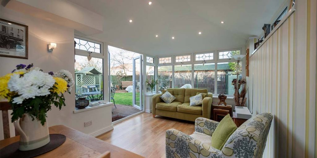 Solid Roof Conservatory Internal Image With Garden View